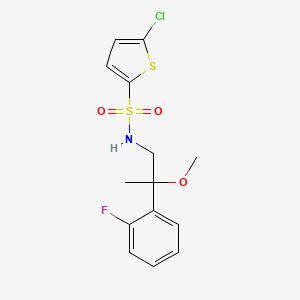 molecular formula C14H15ClFNO3S2 B2842244 5-chloro-N-(2-(2-fluorophenyl)-2-methoxypropyl)thiophene-2-sulfonamide CAS No. 1797184-26-9