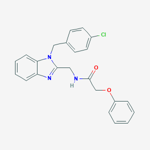molecular formula C23H20ClN3O2 B284225 N-{[1-(4-chlorobenzyl)-1H-benzimidazol-2-yl]methyl}-2-phenoxyacetamide 