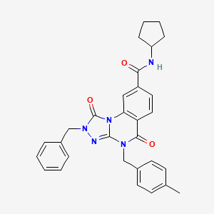 molecular formula C30H29N5O3 B2842250 2-benzyl-N-cyclopentyl-4-(4-methylbenzyl)-1,5-dioxo-1,2,4,5-tetrahydro[1,2,4]triazolo[4,3-a]quinazoline-8-carboxamide CAS No. 1242963-66-1