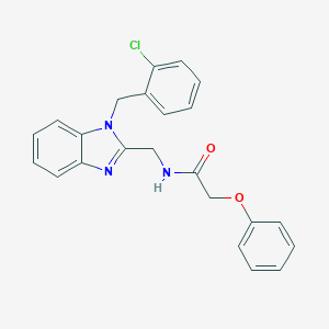 molecular formula C23H20ClN3O2 B284226 N-{[1-(2-chlorobenzyl)-1H-benzimidazol-2-yl]methyl}-2-phenoxyacetamide 