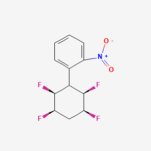 molecular formula C12H11F4NO2 B2842265 苯-4-硝基-3-[(2S,3R,5S,6R)-2,3,5,6-四氟环己基]-, 相对式- CAS No. 1609663-41-3