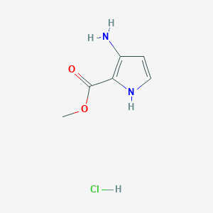 molecular formula C6H9ClN2O2 B2842269 Methyl 3-amino-1H-pyrrole-2-carboxylate;hydrochloride CAS No. 2445785-15-7