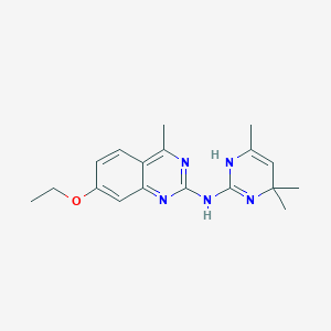 molecular formula C18H23N5O B2842271 (7-Ethoxy-4-methylquinazolin-2-yl)(4,4,6-trimethyl-1,4-dihydropyrimidin-2-yl)amine CAS No. 309731-36-0