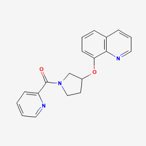 molecular formula C19H17N3O2 B2842286 吡啶-2-基(3-(喹啉-8-氧基)吡咯烷-1-基)甲酮 CAS No. 2034431-66-6