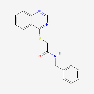molecular formula C17H15N3OS B2842294 N-苄基-2-喹唑啉-4-基硫代乙酰胺 CAS No. 392306-46-6