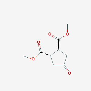 molecular formula C9H12O5 B2842296 4-Oxo-cyclopentane-trans-1,2-dicarboxylic acid dimethyl ester CAS No. 28269-03-6