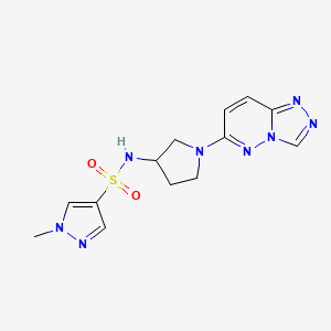 molecular formula C13H16N8O2S B2842299 1-methyl-N-(1-{[1,2,4]triazolo[4,3-b]pyridazin-6-yl}pyrrolidin-3-yl)-1H-pyrazole-4-sulfonamide CAS No. 2034462-48-9