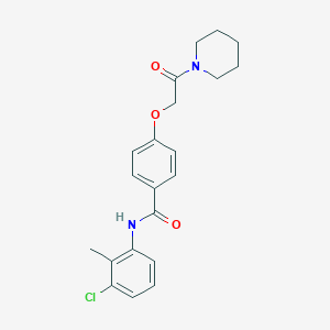 molecular formula C21H23ClN2O3 B284230 N-(3-chloro-2-methylphenyl)-4-[2-oxo-2-(1-piperidinyl)ethoxy]benzamide 
