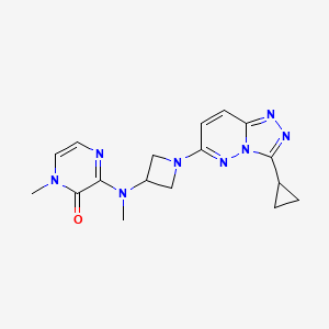 molecular formula C17H20N8O B2842300 3-[(1-{3-环丙基-[1,2,4]三唑并[4,3-b]吡啶-6-基}氮杂环丁-3-基)(甲基)氨基]-1-甲基-1,2-二氢吡嗪-2-酮 CAS No. 2198051-85-1