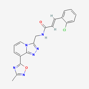 molecular formula C19H15ClN6O2 B2842306 (E)-3-(2-chlorophenyl)-N-((8-(3-methyl-1,2,4-oxadiazol-5-yl)-[1,2,4]triazolo[4,3-a]pyridin-3-yl)methyl)acrylamide CAS No. 1904625-71-3