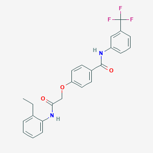 molecular formula C24H21F3N2O3 B284231 4-[2-(2-ethylanilino)-2-oxoethoxy]-N-[3-(trifluoromethyl)phenyl]benzamide 