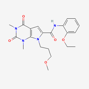 molecular formula C21H26N4O5 B2842317 N-(2-ethoxyphenyl)-7-(3-methoxypropyl)-1,3-dimethyl-2,4-dioxo-2,3,4,7-tetrahydro-1H-pyrrolo[2,3-d]pyrimidine-6-carboxamide CAS No. 1021217-55-9