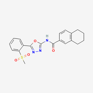 molecular formula C20H19N3O4S B2842320 N-(5-(2-(methylsulfonyl)phenyl)-1,3,4-oxadiazol-2-yl)-5,6,7,8-tetrahydronaphthalene-2-carboxamide CAS No. 886924-10-3