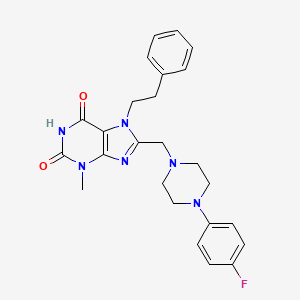 8-((4-(4-fluorophenyl)piperazin-1-yl)methyl)-3-methyl-7-phenethyl-1H-purine-2,6(3H,7H)-dione