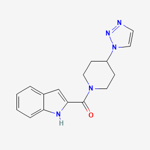 molecular formula C16H17N5O B2842324 (4-(1H-1,2,3-triazol-1-yl)piperidin-1-yl)(1H-indol-2-yl)methanone CAS No. 2320889-18-5