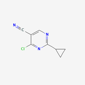 molecular formula C8H6ClN3 B2842325 4-Chloro-2-cyclopropylpyrimidine-5-carbonitrile CAS No. 1780203-39-5