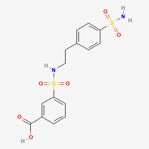 molecular formula C15H16N2O6S2 B2842327 3-{[2-(4-磺酰氨基苯基)乙基]磺酰}苯甲酸 CAS No. 794553-85-8