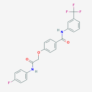 molecular formula C22H16F4N2O3 B284233 4-[2-(4-fluoroanilino)-2-oxoethoxy]-N-[3-(trifluoromethyl)phenyl]benzamide 