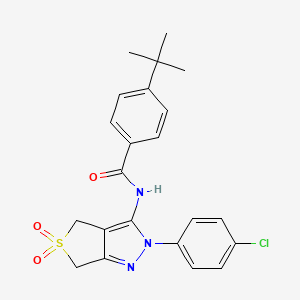molecular formula C22H22ClN3O3S B2842330 4-(tert-butyl)-N-(2-(4-chlorophenyl)-5,5-dioxido-4,6-dihydro-2H-thieno[3,4-c]pyrazol-3-yl)benzamide CAS No. 449791-00-8