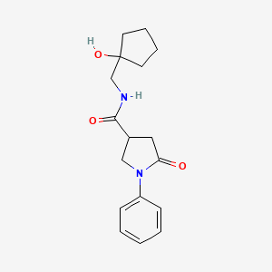 molecular formula C17H22N2O3 B2842334 N-((1-羟基环戊基)甲基)-5-氧代-1-苯基吡咯啉-3-羧酰胺 CAS No. 1234988-22-7