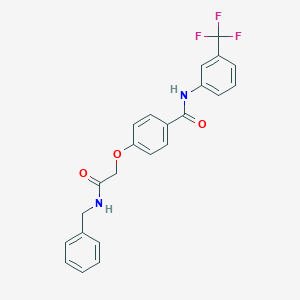 molecular formula C23H19F3N2O3 B284234 4-[2-(benzylamino)-2-oxoethoxy]-N-[3-(trifluoromethyl)phenyl]benzamide 