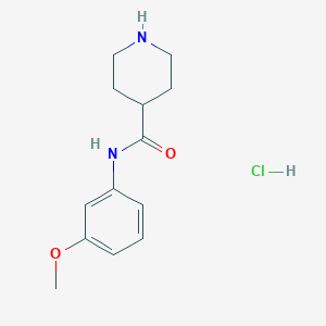 molecular formula C13H19ClN2O2 B2842344 N-(3-甲氧基苯基)哌啶-4-甲酰胺盐酸盐 CAS No. 1172082-04-0