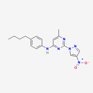 molecular formula C18H20N6O2 B2842345 N-(4-丁基苯基)-6-甲基-2-(4-硝基-1H-吡唑-1-基)嘧啶-4-胺 CAS No. 1001832-07-0