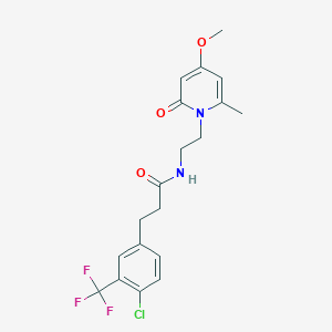 3-(4-chloro-3-(trifluoromethyl)phenyl)-N-(2-(4-methoxy-6-methyl-2-oxopyridin-1(2H)-yl)ethyl)propanamide