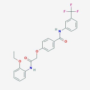 molecular formula C24H21F3N2O4 B284238 4-[2-(2-ethoxyanilino)-2-oxoethoxy]-N-[3-(trifluoromethyl)phenyl]benzamide 