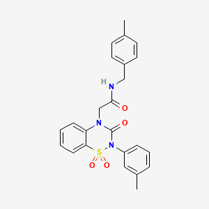 molecular formula C24H23N3O4S B2842380 2-(1,1-二氧代-3-氧代-2-(间甲苯基)-2H-苯并[e][1,2,4]噻二嗪-4(3H)-基)-N-(4-甲基苯基)乙酰胺 CAS No. 941950-81-8