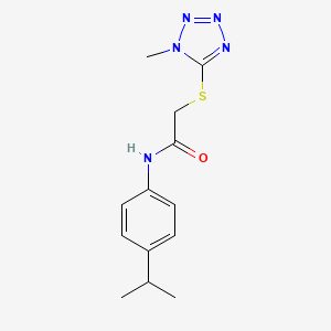 2-[(1-methyl-1H-1,2,3,4-tetrazol-5-yl)sulfanyl]-N-[4-(propan-2-yl)phenyl]acetamide