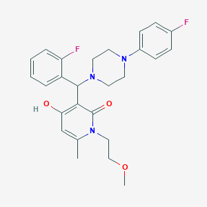 3-((2-fluorophenyl)(4-(4-fluorophenyl)piperazin-1-yl)methyl)-4-hydroxy-1-(2-methoxyethyl)-6-methylpyridin-2(1H)-one
