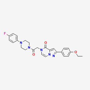 molecular formula C26H26FN5O3 B2842393 2-(4-ethoxyphenyl)-5-(2-(4-(4-fluorophenyl)piperazin-1-yl)-2-oxoethyl)pyrazolo[1,5-a]pyrazin-4(5H)-one CAS No. 941938-65-4