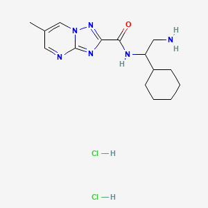 molecular formula C15H24Cl2N6O B2842406 N-(2-Amino-1-cyclohexylethyl)-6-methyl-[1,2,4]triazolo[1,5-a]pyrimidine-2-carboxamide;dihydrochloride CAS No. 2418682-55-8