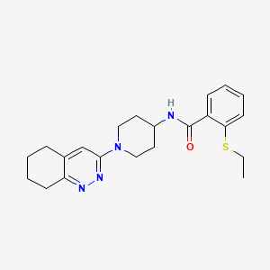 molecular formula C22H28N4OS B2842420 2-(ethylthio)-N-(1-(5,6,7,8-tetrahydrocinnolin-3-yl)piperidin-4-yl)benzamide CAS No. 2034410-73-4
