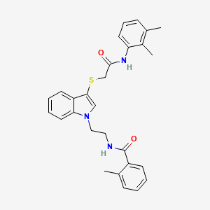 N-(2-(3-((2-((2,3-dimethylphenyl)amino)-2-oxoethyl)thio)-1H-indol-1-yl)ethyl)-2-methylbenzamide