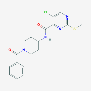 molecular formula C18H19ClN4O2S B2842432 N-(1-benzoylpiperidin-4-yl)-5-chloro-2-(methylsulfanyl)pyrimidine-4-carboxamide CAS No. 1181553-76-3