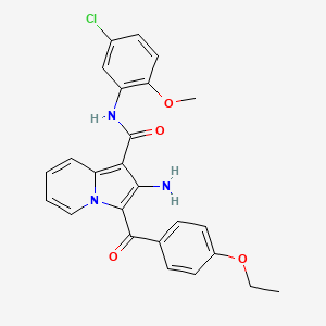 molecular formula C25H22ClN3O4 B2842435 2-amino-N-(5-chloro-2-methoxyphenyl)-3-(4-ethoxybenzoyl)indolizine-1-carboxamide CAS No. 904267-27-2
