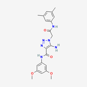 molecular formula C21H24N6O4 B2842438 5-amino-N-(3,5-dimethoxyphenyl)-1-(2-((3,5-dimethylphenyl)amino)-2-oxoethyl)-1H-1,2,3-triazole-4-carboxamide CAS No. 899213-60-6