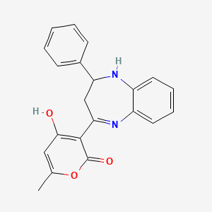 4-hydroxy-6-methyl-3-(2-phenyl-2,3-dihydro-1H-benzo[b][1,4]diazepin-4-yl)-2H-pyran-2-one