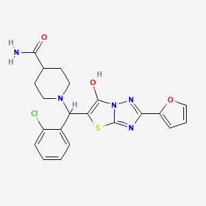 1-((2-Chlorophenyl)(2-(furan-2-yl)-6-hydroxythiazolo[3,2-b][1,2,4]triazol-5-yl)methyl)piperidine-4-carboxamide