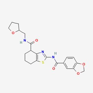 2-(benzo[d][1,3]dioxole-5-carboxamido)-N-((tetrahydrofuran-2-yl)methyl)-4,5,6,7-tetrahydrobenzo[d]thiazole-4-carboxamide