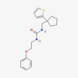1-(2-Phenoxyethyl)-3-((1-(thiophen-2-yl)cyclopentyl)methyl)urea