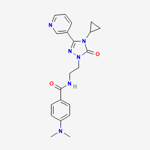 N-(2-(4-cyclopropyl-5-oxo-3-(pyridin-3-yl)-4,5-dihydro-1H-1,2,4-triazol-1-yl)ethyl)-4-(dimethylamino)benzamide