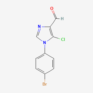 molecular formula C10H6BrClN2O B2842472 1-(4-溴苯基)-5-氯咪唑-4-甲醛 CAS No. 2460757-75-7