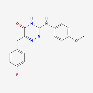 molecular formula C17H15FN4O2 B2842473 6-(4-氟苄基)-3-((4-甲氧基苯基)氨基)-1,2,4-三嗪-5(4H)-酮 CAS No. 899943-37-4