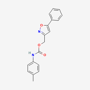 molecular formula C18H16N2O3 B2842480 (5-phenyl-3-isoxazolyl)methyl N-(4-methylphenyl)carbamate CAS No. 343374-59-4