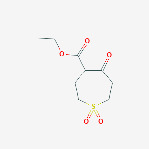 molecular formula C9H14O5S B2842485 Ethyl 1,1,5-trioxothiepane-4-carboxylate CAS No. 62826-94-2