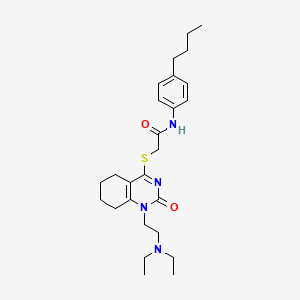 molecular formula C26H38N4O2S B2842486 N-(4-丁基苯基)-2-((1-(2-(二乙基氨基)乙基)-2-氧-1,2,5,6,7,8-六氢喹唑啉-4-基)硫)乙酰胺 CAS No. 941891-57-2