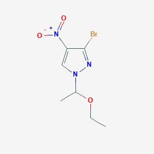 molecular formula C7H10BrN3O3 B2842490 3-Bromo-1-(1-ethoxyethyl)-4-nitro-1H-pyrazole CAS No. 1639858-77-7